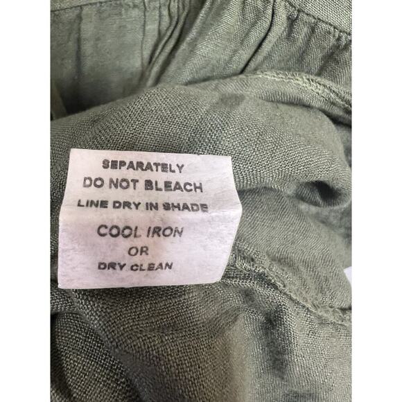 Francesca Bettini Army Green Linen Dress Size LG - Picture 5 of 6